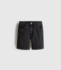 Black denim shorts